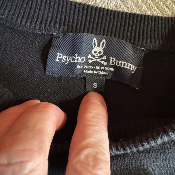 Men's Psycho Bunny Lacomb All Over Skull Print Knit Crew Sweater, Size S - Picture 4 of 7